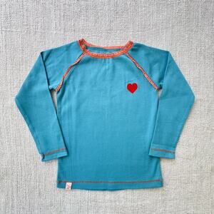 NWOT Alba of Denmark Blue & Orange Long Sleeve Ribbed Tee 3